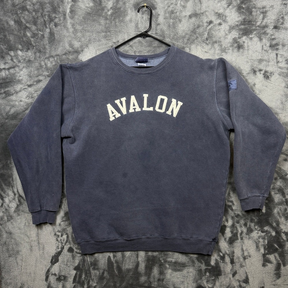 Breezin' Up Sweatshirt Mens Large Navy Blue Good Avalon Graphic Made in USA
